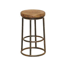 JXXDDQ Sgabelli girevoli Sgabello rotondo vintage, sgabelli bar in legno massello Struttura in metallo Sgabello in legno Sgabelli stile industriale Sgabello da pranzo, per cucina, ristorante, caffè, b