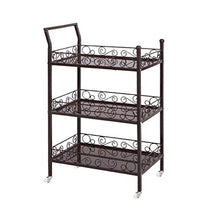Carrelli portaoggetti Carrello per stazione Styling Beauty Beauty Salon con maniglie Brown, Carrello di stoccaggio per carrello di stoccaggio 3 Tiers I will take action now (Color : Style2)