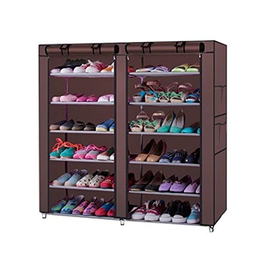 Changskj Scarpiera Home Shoe Rack Scaffale Armadio Armadio Armadio Armadio 6 Layer 12 Grid con Copertina Magazzino statunitense (Color : Coffee)