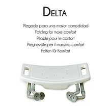 Mobiclinic, Sedia da bagno, Delta, Marchio Europeo, da doccia, Marcatura CE, ortopedica, altezza regolabile, schienale, braccioli, piedini antiscivolo