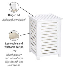 WENKO Cesto per la biancheria Oslo, Legno, 45 x 65 x 45 cm, Bianco