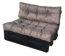 SET CUSCINI PER DIVANI PALLET BANCALI Seduta 120x80x15 cm + Schienale 120x42x10-18 cm - COLORE GRIGIO