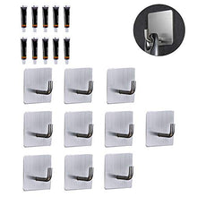 Ganci Adesivi 10 Pezzi SUS304 Ganci Portasciugamani in Acciaio Inox Gancio Appendiabiti da Parete Autoadesivo/Gancio Per Cucina e Bagno
