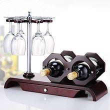 Scaffale Legno Porta Vino Porta Bottiglie E Vetro Pratico Scaffale Per Bottiglie Di Vino- Decorazioni Per La Casa Artigianato Portabottiglie, Contiene 6 Bicchieri Da Vino E 2 Bottiglie Di Vino Rosso
