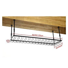 TCWDX Scaffali per Vino Scaffali per Vino in Stile Semplice Scaffale per Bicchieri da Vino in Ferro da Appendere Scaffale per Decorazione a soffitto per Bar Ristoranti, Ottone, 120 * 40 cm