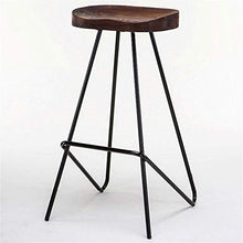 HLWJXS Sedia Sgabelli da Bar Altezza Bancone Sedia da Bar Sgabelli da Bar in Legno Stile Industriale con Finitura Retrò, con Gambe in Ferro Sedia da Pranzo Sgabello da Cucina,Solo Uno