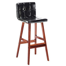 HLL Sedie, Sgabelli multifunzionali in legno per la casa, Sgabello alto antiscivolo impermeabile in tessuto PU spesso Stile nordico,Nero