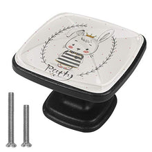 Principessa coniglietto carino con corona Pomelli per Porta Set di 4 Pomelli per Mobili Manopole per Cassetti Cucina Armadio Vetro