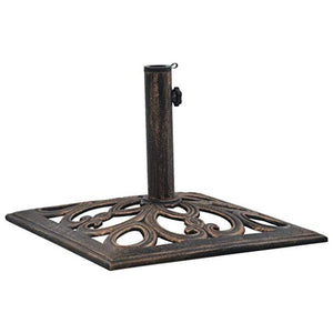 Tidyard- Base Supporto Ombrellone Parasole Quadrato in Ghisa 12 kg 49 cm,Supporto per Ombrellone Parasole,Base Ombrellone da Sole Metallo 49 cm