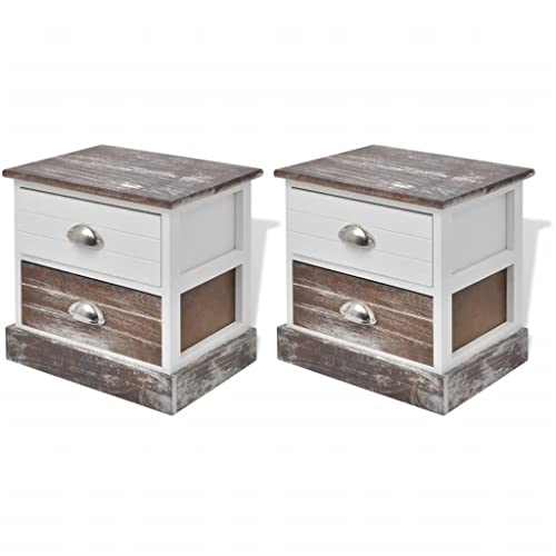 vidaXL 2x Comodini Chic Eleganti con Cassetti Marroni Mobiletti Camera Letto