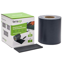 TerraUno - Strisce frangivista premium per recinzione a doppia asta, 50 m x 19 cm, con 30 clip, colore antracite, in PVC per la recinzione
