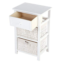 1 PZ Camere da Comodino Supporto 2 Tiers 1 Cassetto Camera da Letto Organizzatore Cabinet Canestro Cestino (Bianca)