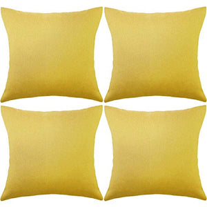 Set di 4 federe decorative per cuscino da giardino, per patio, balcone, impermeabile, con rivestimento in PU, per divano, patio, divano, tenda e balcone, 40 x 40 cm (giallo oro)