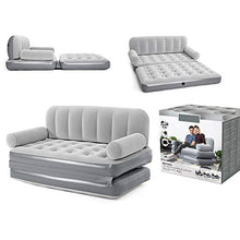 Poltrona Divano Letto 2 posti Gonfiabile Grigio con Pompa elettrica Sofa Relax per Giardino Piscina Campeggio Comoda e Resistente Uso Interno ed Esterno