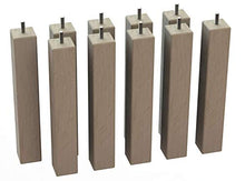 MEGALUXFRANCE - Set di 10 piedi per letto, mobili, divani, quadrati in legno massiccio di faggio, 46 x 46 x 300 mm