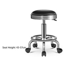 Ljings Sgabelli Bar Girevoli Regolabili, Controsoffitti Idraulici Regolabili Supporto per Pub, per Massaggi E Salone Spa per Il Viso,Nero,Wheels