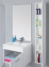 Bagno Italia Mobile Bagno sospeso 60 cm Bianco Rovere Chiaro o Scuro arredo con Colonna Abbinata Omaggio Mobili con Anta I