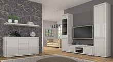 BIM Furniture Nordic Bianco II - Cassettiera Highboard, colore: Bianco lucido