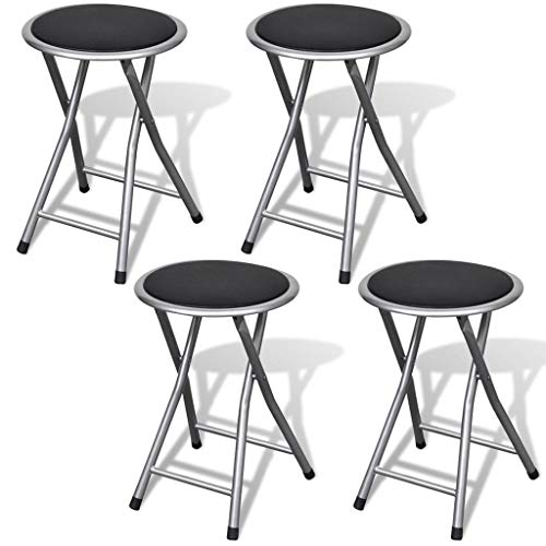 vidaXL Set 4 pz Pieghevole Sgabelli Sedie Cucina Soggiorno Sala Eleganti