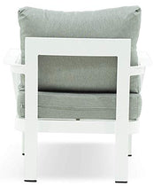 Set Salotto da Giardino Divano 2 Poltrone e Tavolino in Alluminio Estia Bianco