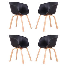 Sedie da pranzo da cucina con braccioli Design ergonomico Sedie da scrivania per ufficio a casa per sala da pranzo Soggiorno Mobili per la casa Sedia da gioco Set di 2/4/6 (Black - Wooden Legs)