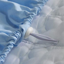 GEBIN Imbottito Trapuntato Coprimaterasso, Proteggi Materasso, Traspirante, Anallergico, Antiacari, Super Morbido Silenzioso, 36cm di profondità, con Due Federe (Blu,180x200cm)