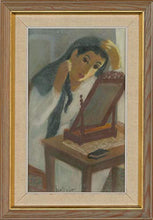 Sulis Fine Art Gösta Bjelkebo (1904-1974) - Firmato & incorniciato Pastello, Donna al Comò