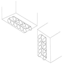 Emuca - Portabottiglie sospeso, Portabottiglie per mobile con 6 fori, bar o mensola. Acciaio cromato.