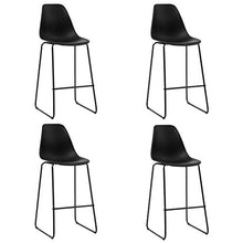 Tidyard Set 5 pz da Bar, Set Tavolino Bar, Set di Mobili per Cucina, Set di Mobili da Balcone, Set Bar per la Casa, Set Tavolo e 4 Sedie da Bar Alti, in Plastica Nero