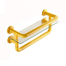 AOIWE Bagno Maniglie Grab Bar temperato mensola di Vetro Quadrato Bagno Mensola con la Barra di tovagliolo, Servizi igienici a Muro su rotaie Guardrail in Acciaio Inox