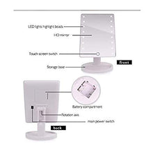 ZWH-Specchio per Il Trucco Trucco Schermo LED Specchi Professional Touch Specchio da Toilette con 16 Luci A LED Salute Bellezza Controsoffitto Regolabile 180 Rotating