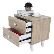 Comodino Camera da Letto Moderno, Comodino con 2 Cassetti in Legno, Tavolino da comodino in design moderno per la camera da letto, 43 x 35 x 46.5 cm