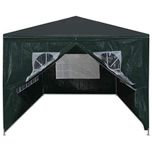 Tidyard Gazebo da Giardino, 3 x 6 m, 4 Pareti Laterali/1 Porta con Chiusura Lampo/Staffe di Acciaio/PE/Pieghevole/Impermeabile, Verde