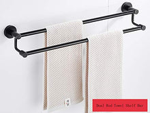 GDFEH Porta Asciugamani Cucina da Appoggio Acciaio Inox Portasciugamani Porta Asciugamani con Mensole Doppia Porta Asciugamani Bagno Nero (Size : 100cm)