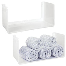 mDesign Set da 2 Portaoggetti da parete – Pratico scaffale muro per tutti gli ambienti della casa – Robusto portaoggetti in plastica – bianco