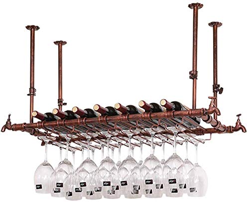 Cremagliera Del Vino Del Metallo Porta Bottiglie E Vetro Cremagliera Del Vino Creativa- Portabottiglie Sospeso, Porta Bicchiere Invertito, Per Decorare Bar E Cucine Domestiche