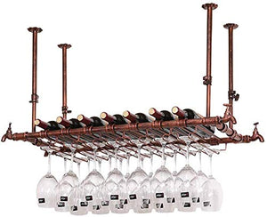 Cremagliera Del Vino Del Metallo Porta Bottiglie E Vetro Cremagliera Del Vino Creativa- Portabottiglie Sospeso, Porta Bicchiere Invertito, Per Decorare Bar E Cucine Domestiche