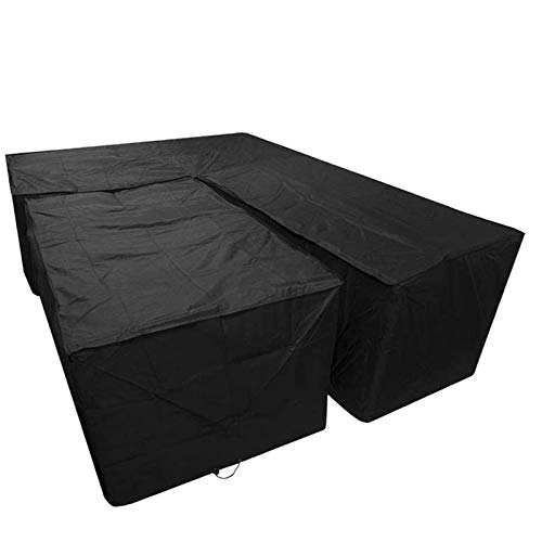 HTLLT Fodere per Mobili da Giardino A Forma di L Set di Coperture per Angoli da Giardino Impermeabili Copertura per Divano da Esterno per Esterni Copertura,D