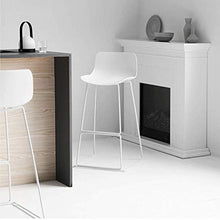 LLT Pratico sgabello Ristorazione Sedie Sgabelli con schienale, Moderno Metallo Contatore Altezza sgabello, Pub/Bar sedie rustiche,bianca,Seduto altezza 60 cm