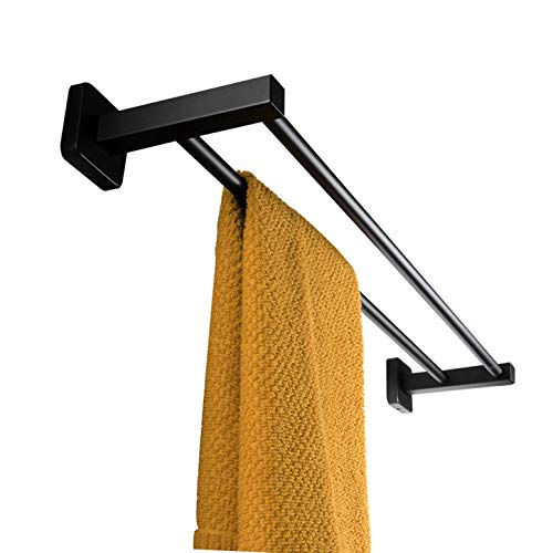 GDFEH Sus304 - Portasciugamani in acciaio inox con doppio portasciugamani da bagno o da cucina, colore: nero opaco (dimensioni: 70 cm)