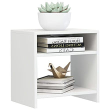 vidaXL Comodino con Ripiano e Vano a Giorno Classico Elegante Versatile Armadietto Notte Tavolino Salotto Bianco Lucido in Truciolato