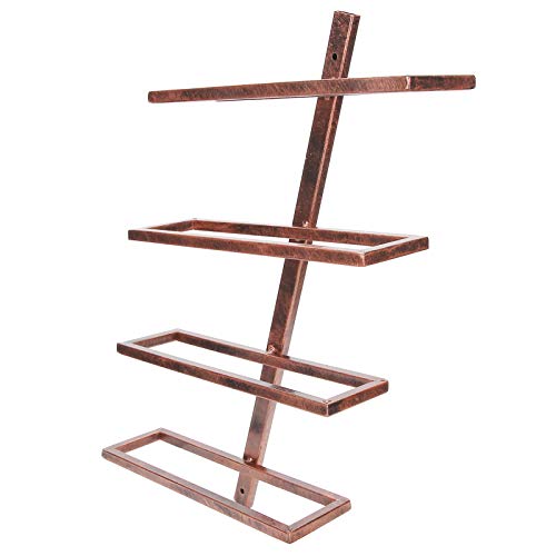 Nunafey Mensola del Vino, portabottiglie Appeso, Supporti rustici per la casa per la Sala da Pranzo del Bar(Inclined Wine Rack 4 Bottles of Bronze)