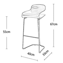 ZCY Mobili per Soggiorno Sgabelli Sedia da Bar nordica Sedia da Cucina per la casa Sgabello Staffa in Metallo Design Bianco (Altezza Seduta: 55/65 / 75 cm) (Dimensioni: Altezza Seduta