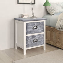 lyrlody, comodino con 2 cassetti, 2 pezzi, comodino, comodino, comodino, tavolino da caffè, grigio e bianco, 38 x 28 x 45 cm