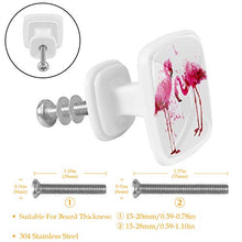 Fenicottero rosa 4 PCS Pomelli per Porta, Pomolo per Mobile, Pomelli per Mobili con Viti, Maniglia per Armadietto, Pomelli per Porta, Pomelli per Cassetti per Porta, Armadio, Cassetto e Credenza