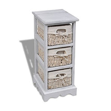 TDSPEU Rastrelliera stoccaggio in Legno Bianco, 3 cestini di Tessitura Dimensioni: 25 x 28 x 58 cm (L x P x A) Armadietti e stipi