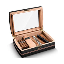 ShiSyan Cigar Box, Cigar Humidor, Solido Legno di Cedro Idratante Box, Cabinet Sigaro Good Mood, Good Life (Colore: Nero)