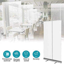 Schermo in PVC Trasparente Roll Up Banner Stand Barriera di Isolamento, Protezione da Starnuto da Pavimento, Banner a Rullo Pop-up Protettivo, Classe, Ristorante