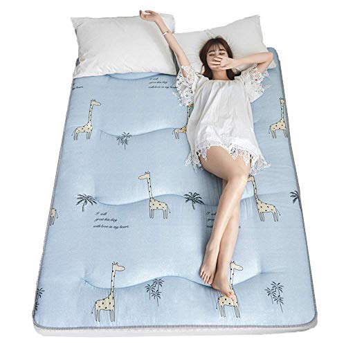 Zixin Nuovo Cotone Stampato Materasso, Tatami Materasso, Antiscivolo, Lavabile e Pad Bed Pieghevole, Studente Materasso, Morbida e Spessa Giapponese Double Single futon, 120 200cm