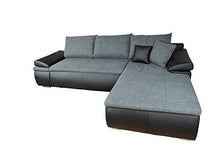 AVANTI TRENDSTORE - Himala - Divano ad Angolo con Funzione Letto e cassettone Integrato, in Similpelle Nera e Microfibra Grigia, Dimensioni: Lap 274x85x180 cm - Arredi Casa